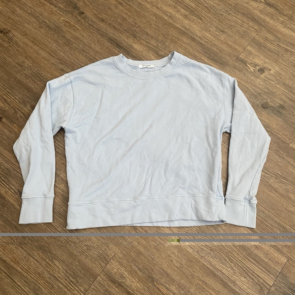 Perfect White Tee Tyler Sweatshirt 100% Cotton Terry Baby Blue Made USA Small S - Picture 2 of 6